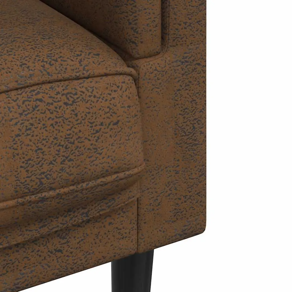 Brown Faux Suede Armchair