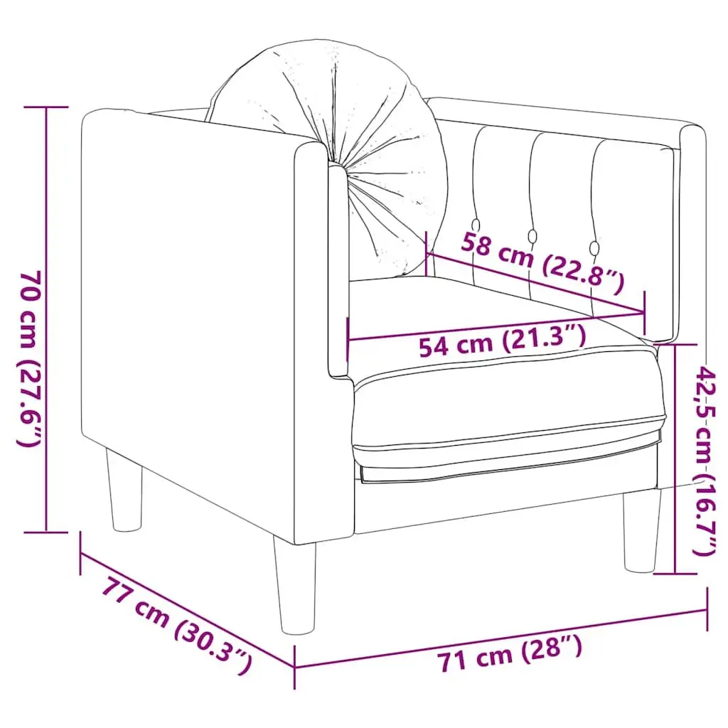 Brown Faux Suede Armchair
