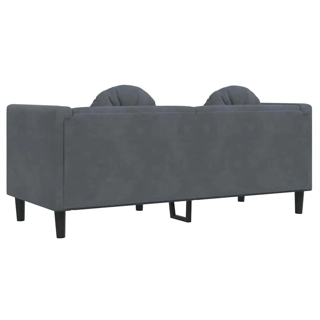 2-Seater Sofa Grey Velvet Cushions Living Room Furniture Couch Lounge Seat