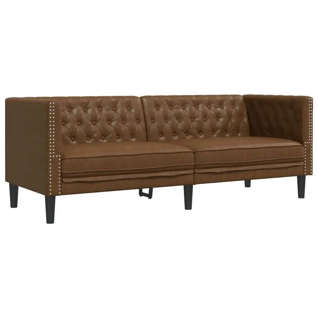 3-Seater Chesterfield Sofa in Brown