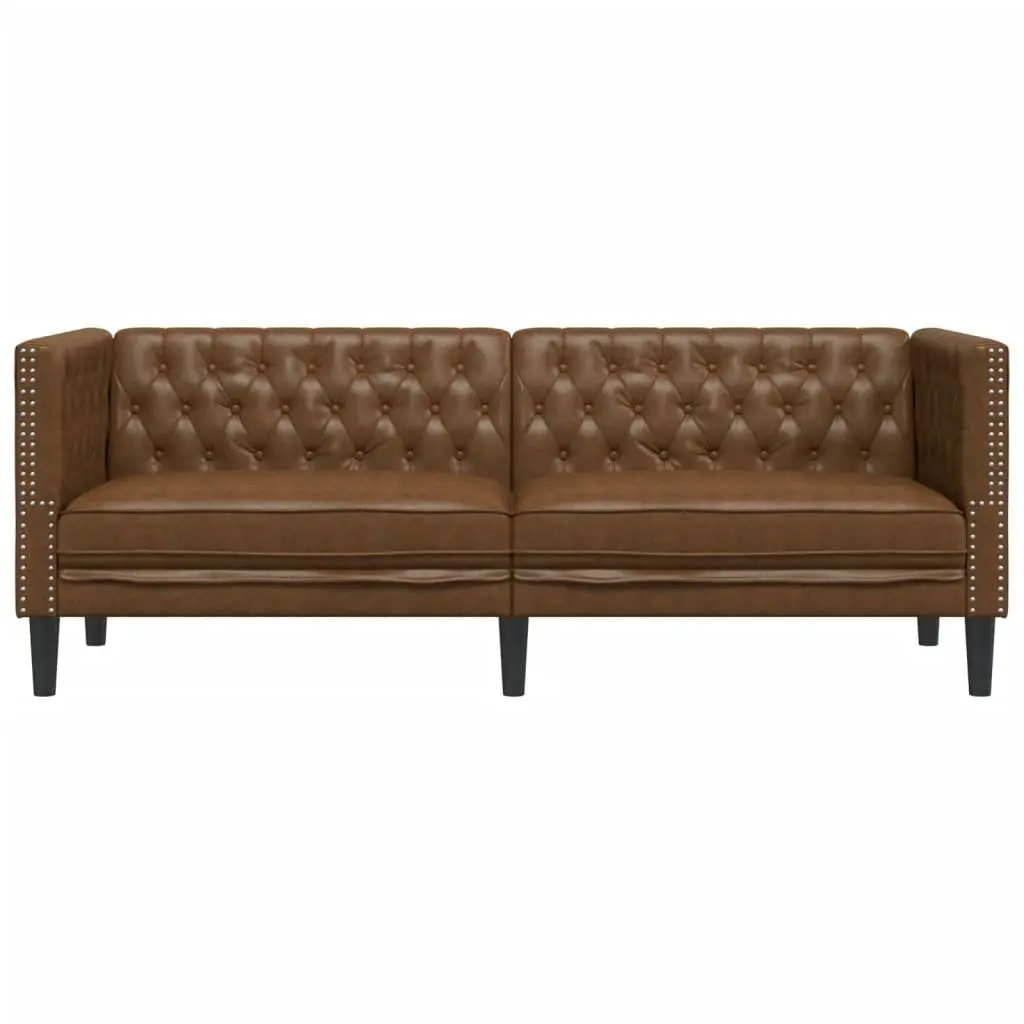 3-Seater Chesterfield Sofa in Brown