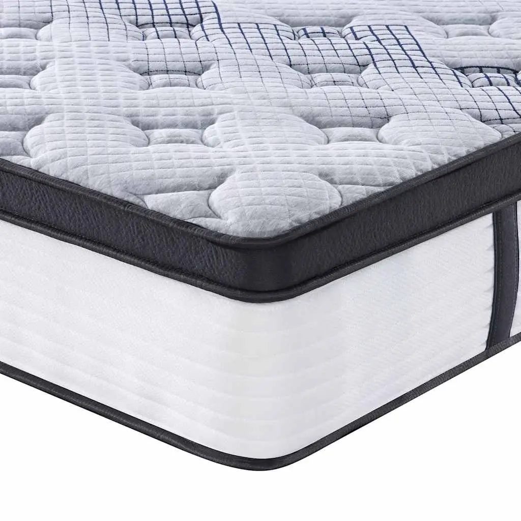 Pocket Spring Mattress King Single 107x203cm Medium Firmness 7-Zone Support Grey
