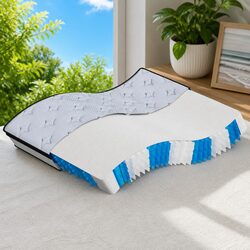 Pocket Spring Mattress Medium Firm Double Size 137x190cm Grey Bedroom Sleep