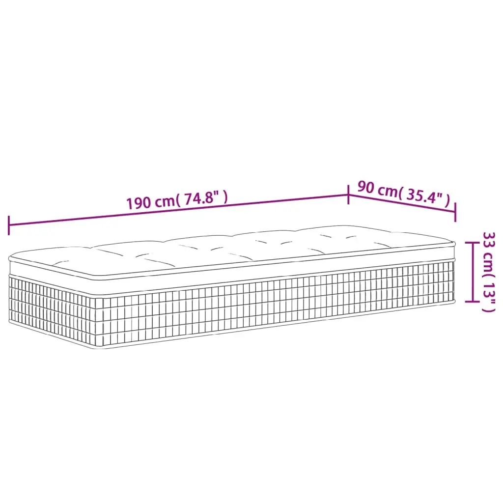 Pocket Spring Mattress 90x190 cm