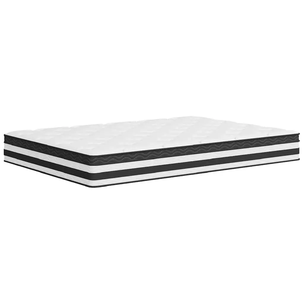 Medium Firm Pocket Spring Mattress 137x190cm White for Bedroom Sleeping Comfort