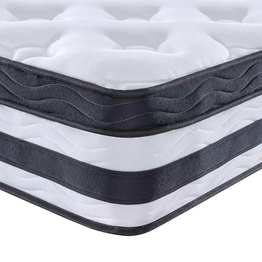 Medium Firm Pocket Spring Mattress 137x190cm White for Bedroom Sleeping Comfort