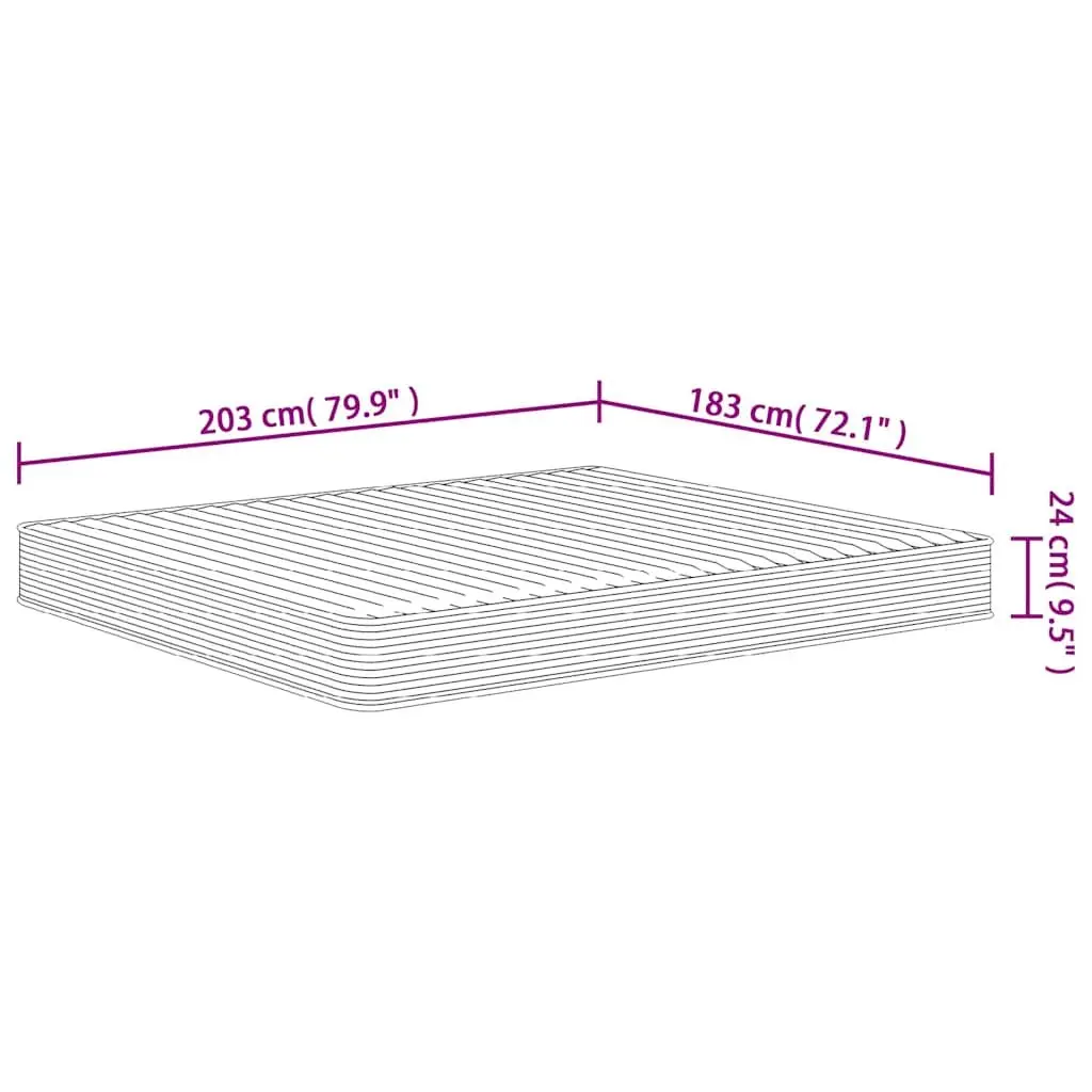 King Size Foam Mattress Medium Soft 183x203 cm Double-Sided Flippable Reversible