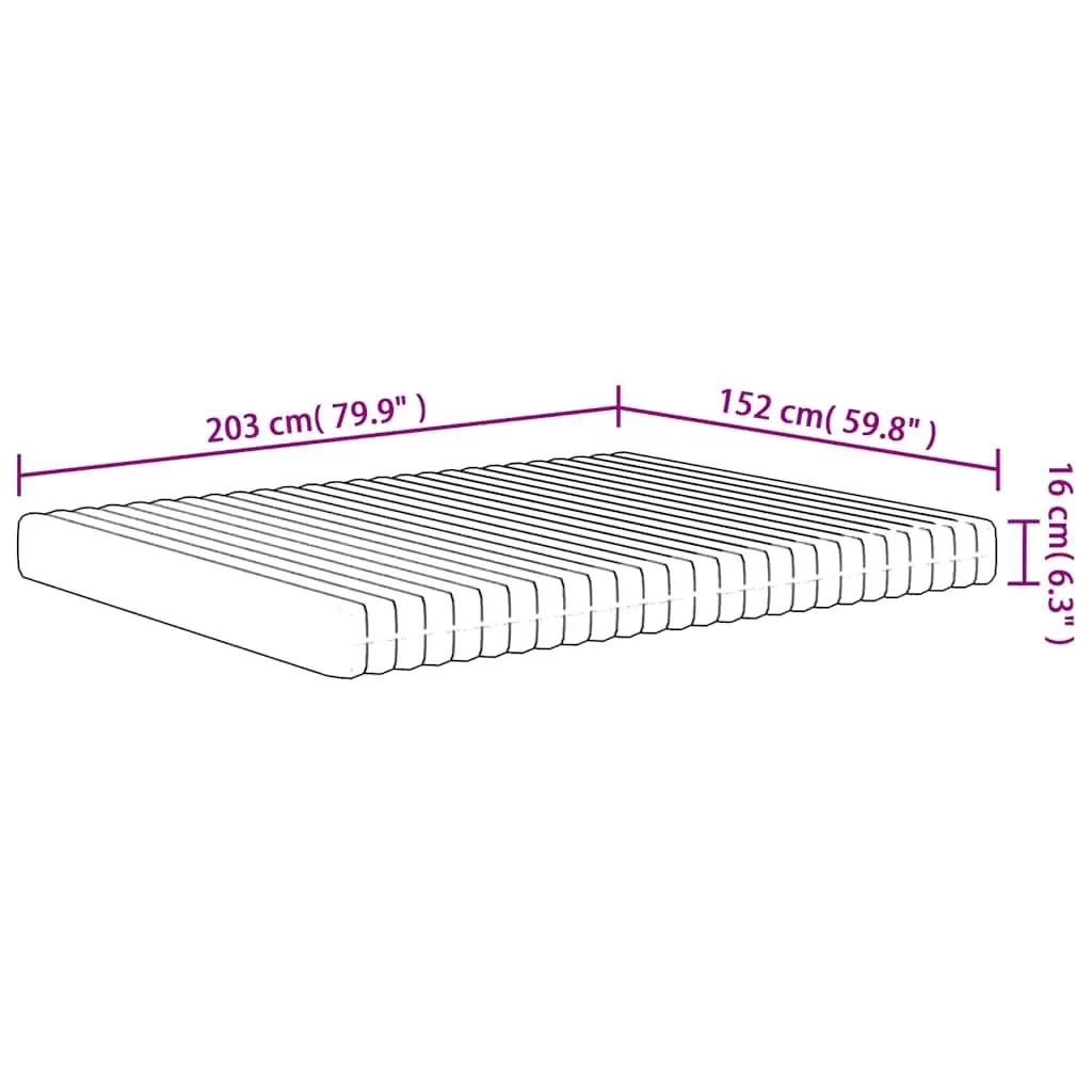 Queen Size Foam Mattress Medium Soft 152x203 cm Double-Sided Flippable Sleeping