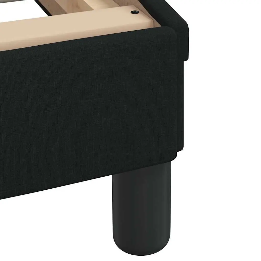 Bed Frame with Headboard Fabric Black 90x190 cm