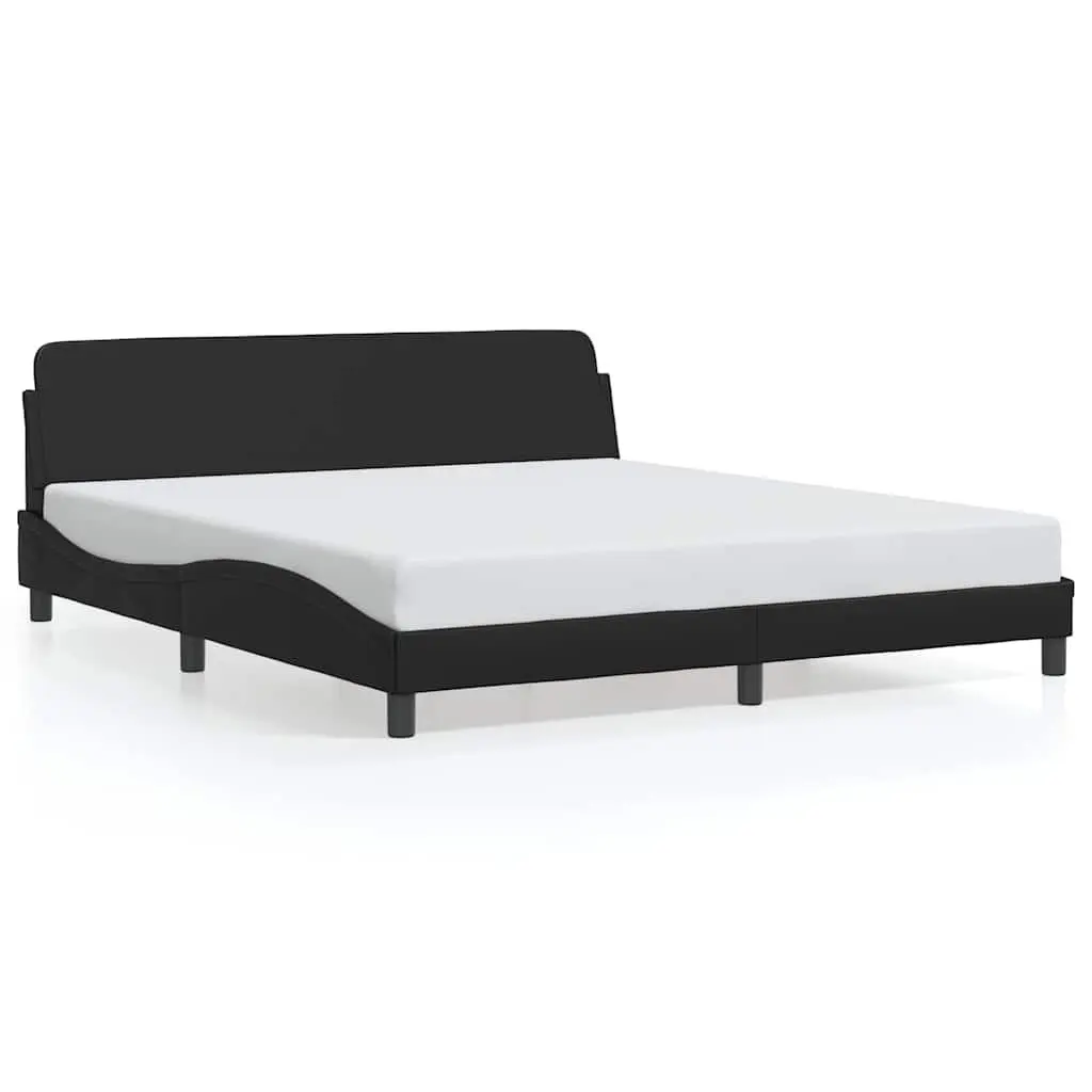 King Bed Frame 180x200 cm in Black Faux Leather