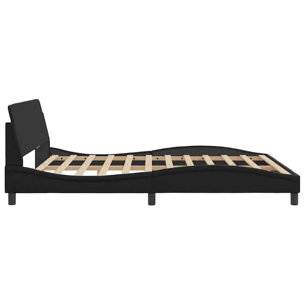 King Bed Frame 180x200 cm in Black Faux Leather