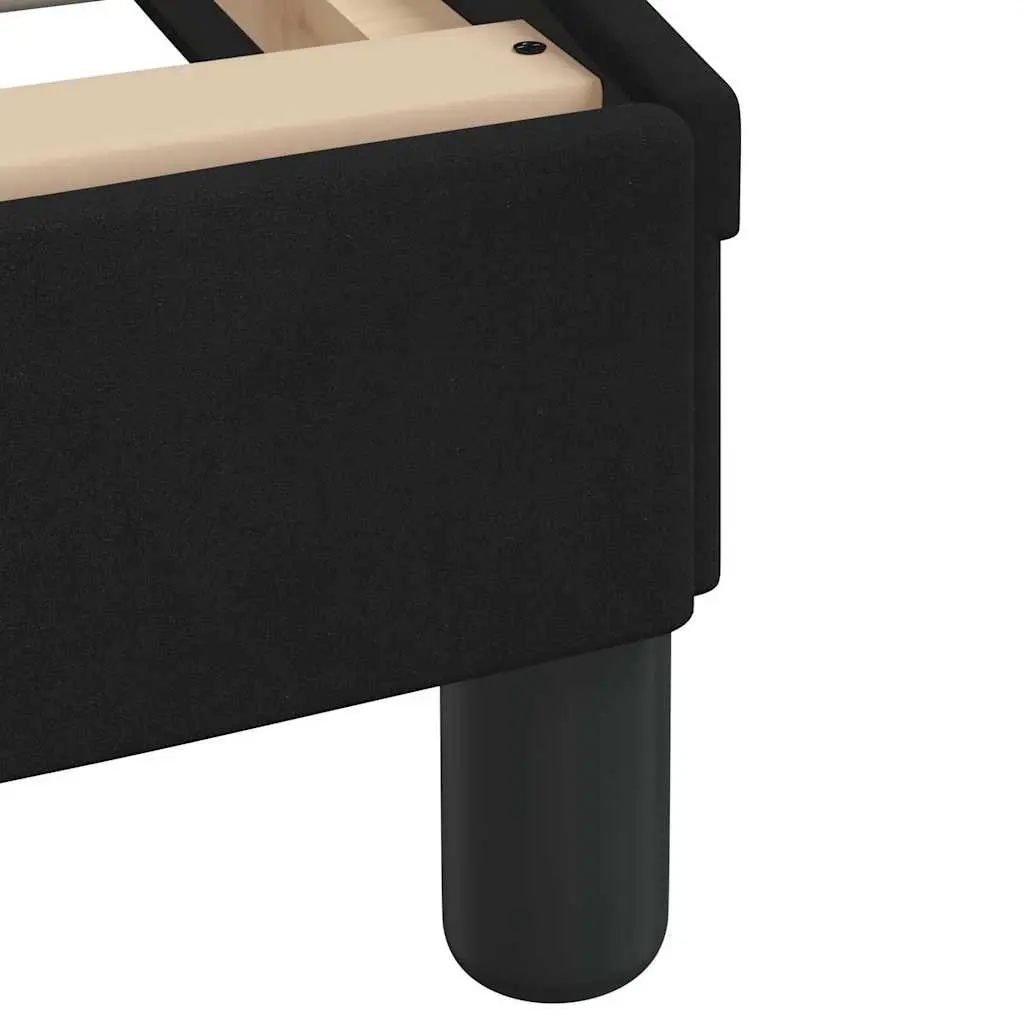 Queen Bed Frame Black Velvet Upholstered Headboard 152x203cm