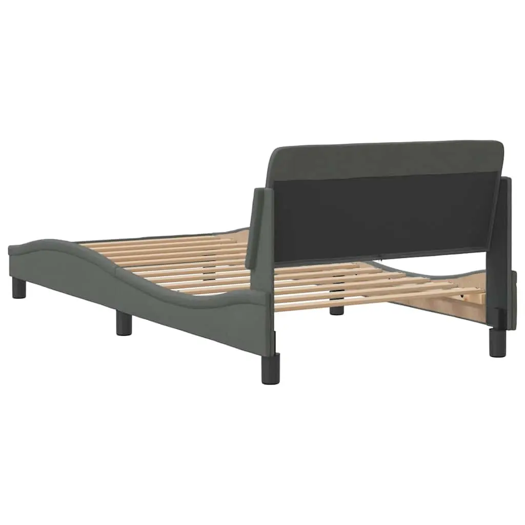 King Single Bed Frame with Headboard Dark Grey Fabric Bedroom Furniture