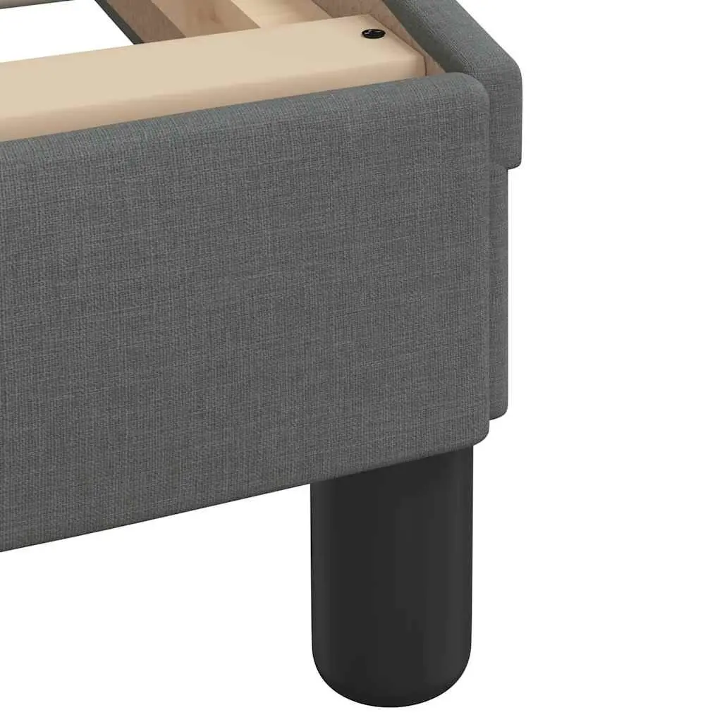 King Single Bed Frame with Headboard Dark Grey Fabric Bedroom Furniture