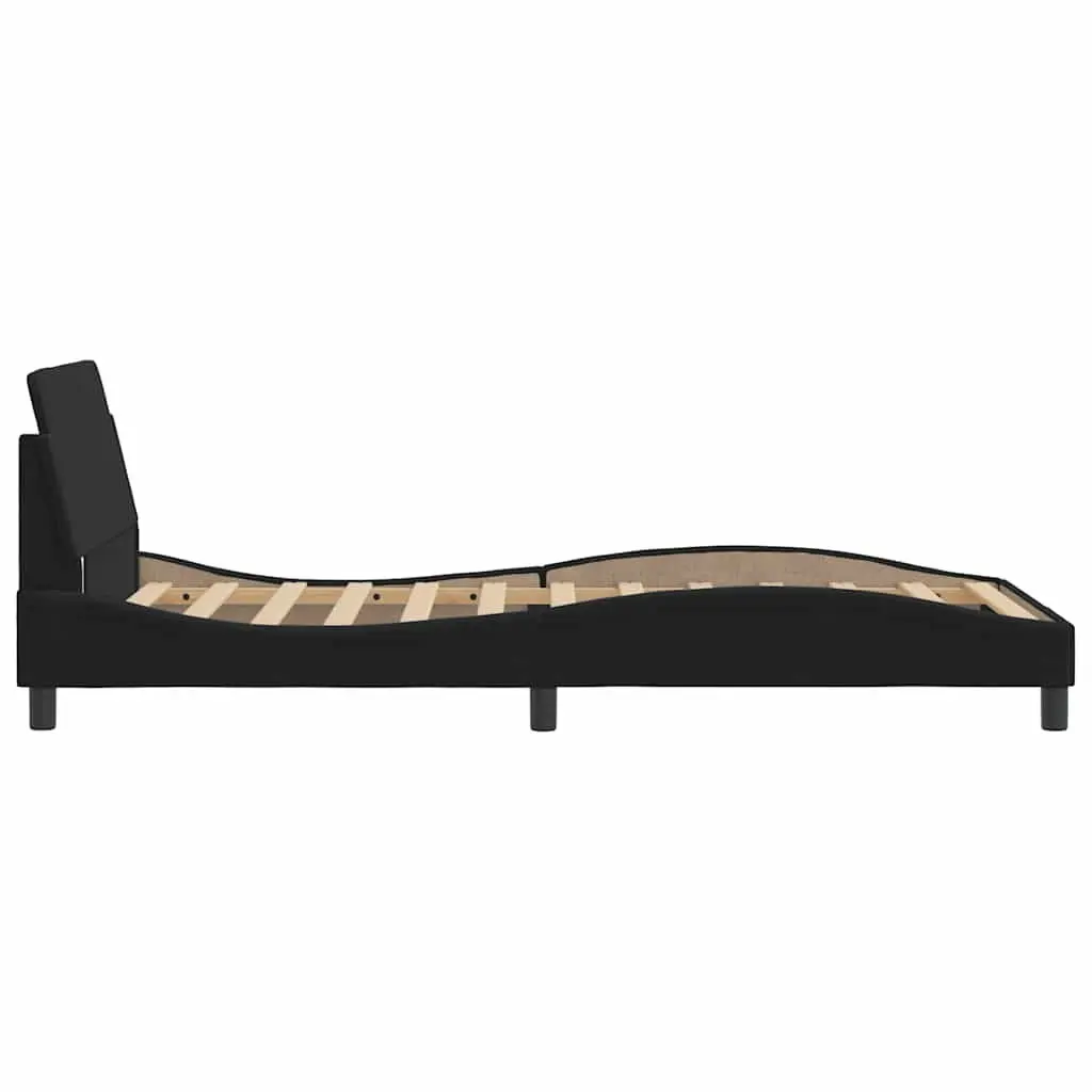 King Single Bed Frame Black Velvet Headboard Upholstered Modern Bedroom