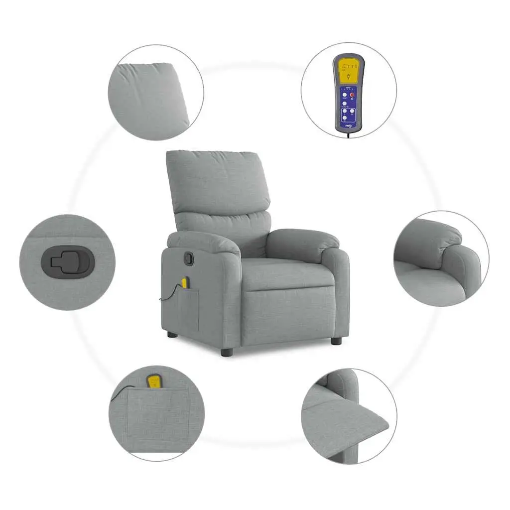 Light Grey Massage Recliner Chair