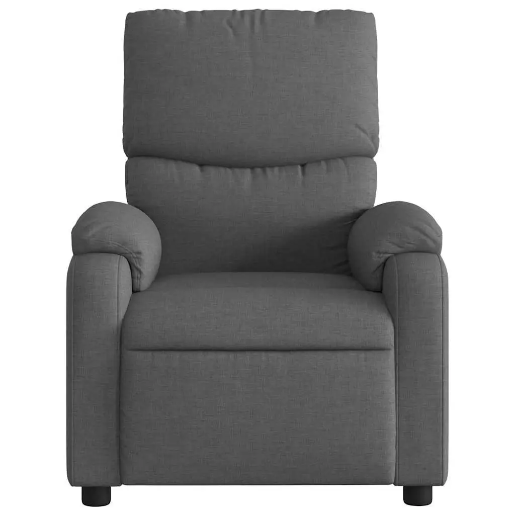 Massage Chair Manual Recliner Dark Grey Fabric Vibration Function 135 Degrees
