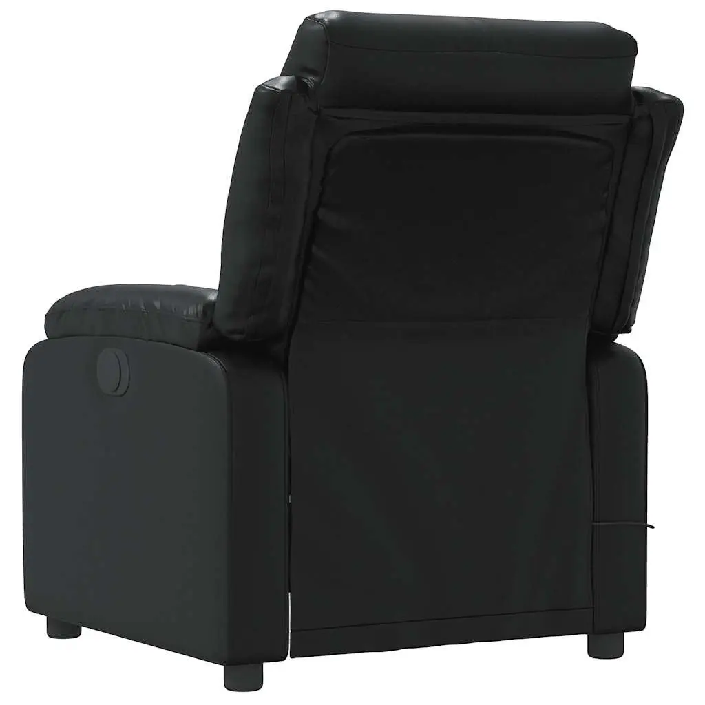 Massage Recliner Chair Black Faux Leather Manual Reclining Armchair Vibration