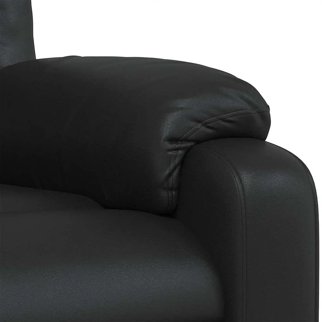 Massage Recliner Chair Black Faux Leather Manual Reclining Armchair Vibration