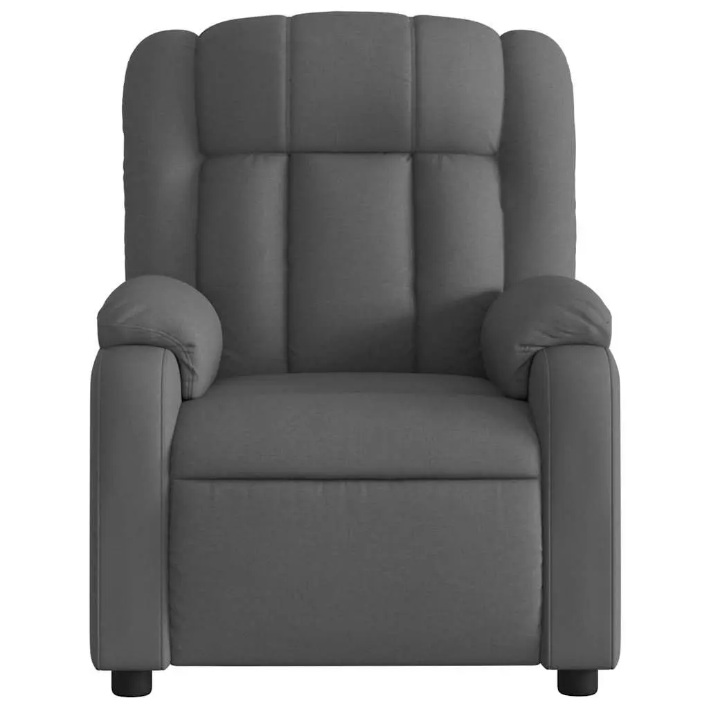 Recliner Chair Manual Reclining Dark Grey Fabric 135 Degrees