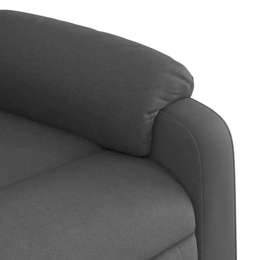 Recliner Chair Manual Reclining Dark Grey Fabric 135 Degrees