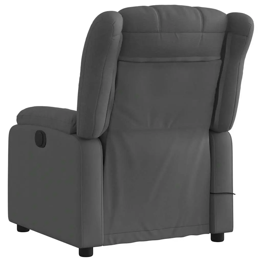 Massage Recliner Chair Manual Recline 6 Point Vibration Grey Fabric
