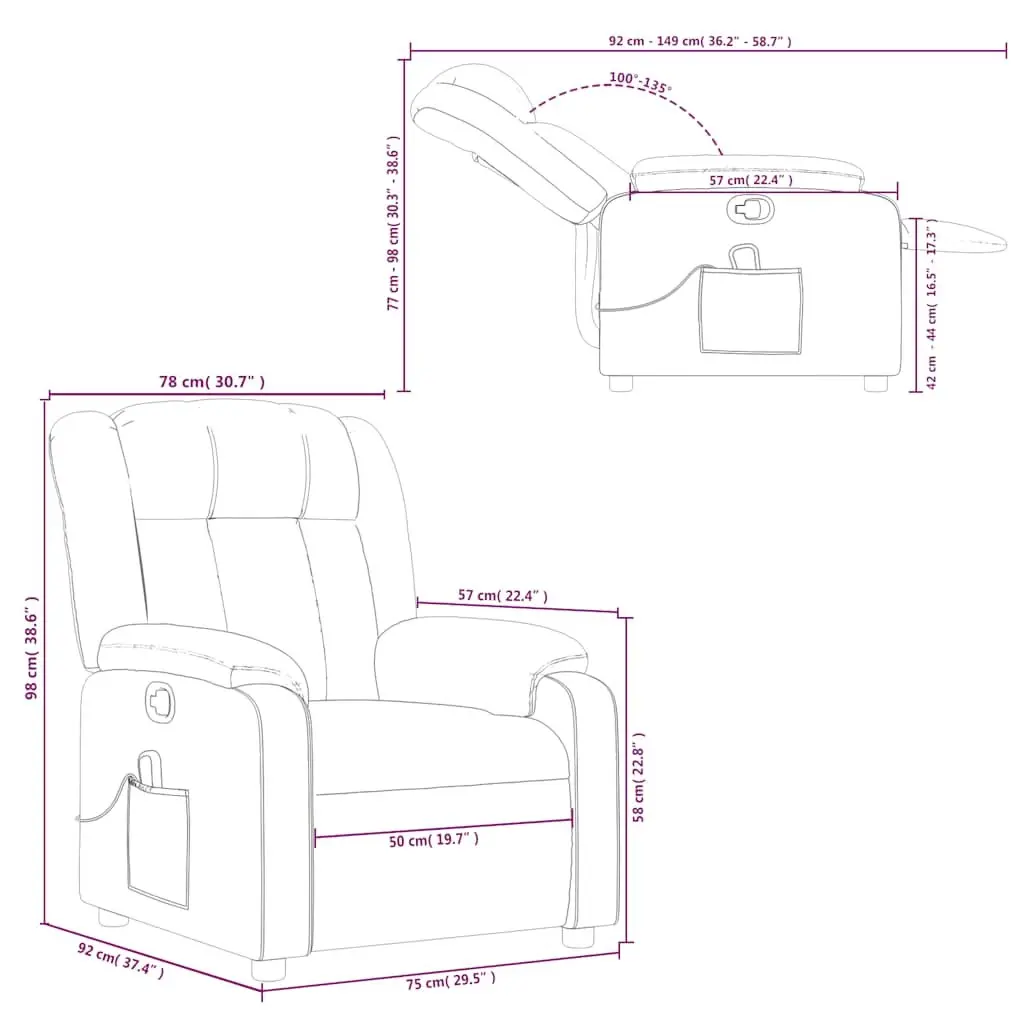Black Fabric Massage Recliner Chair