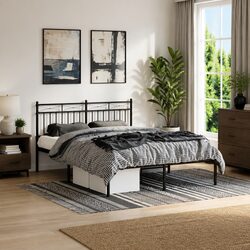 Your Perfect Black Metal Bed Frame 135x190 cm