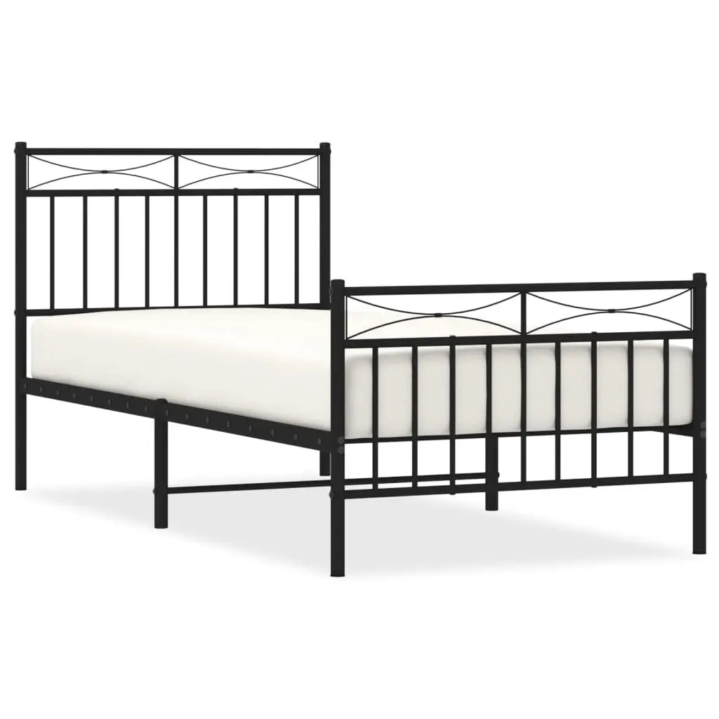 Metal Bed Frame 90x190 cm in Black