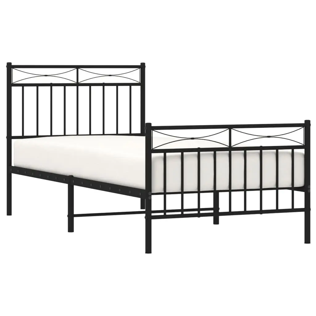 Metal Bed Frame 90x190 cm in Black
