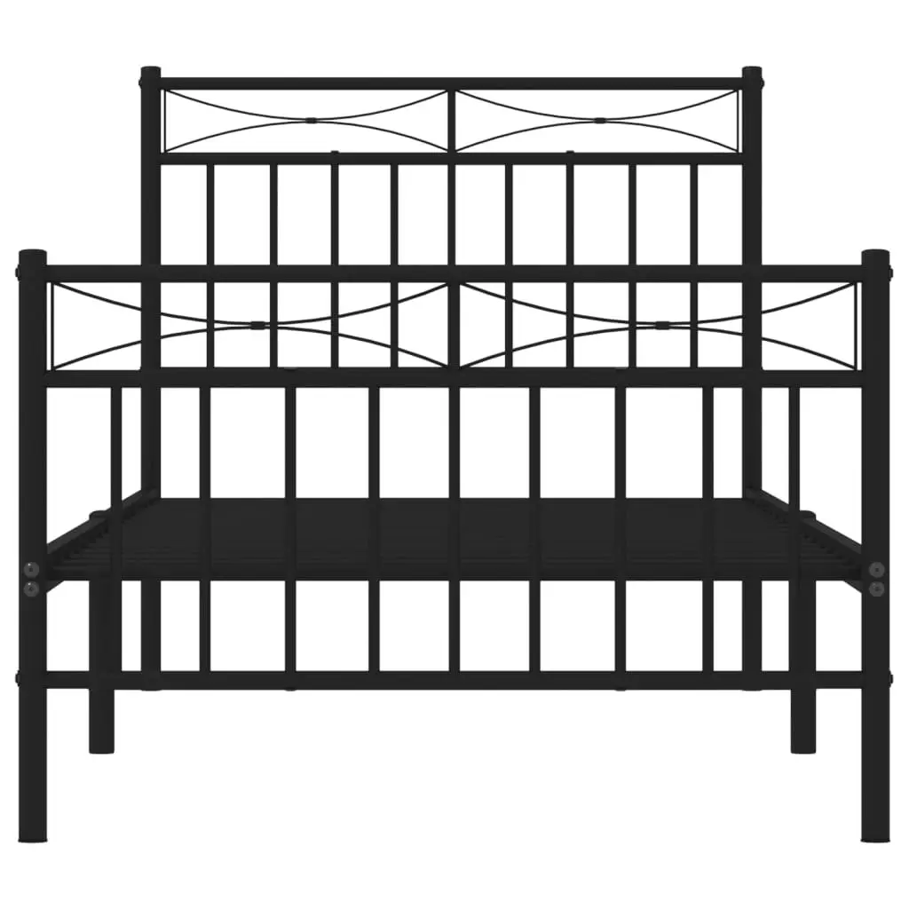 Metal Bed Frame 90x190 cm in Black