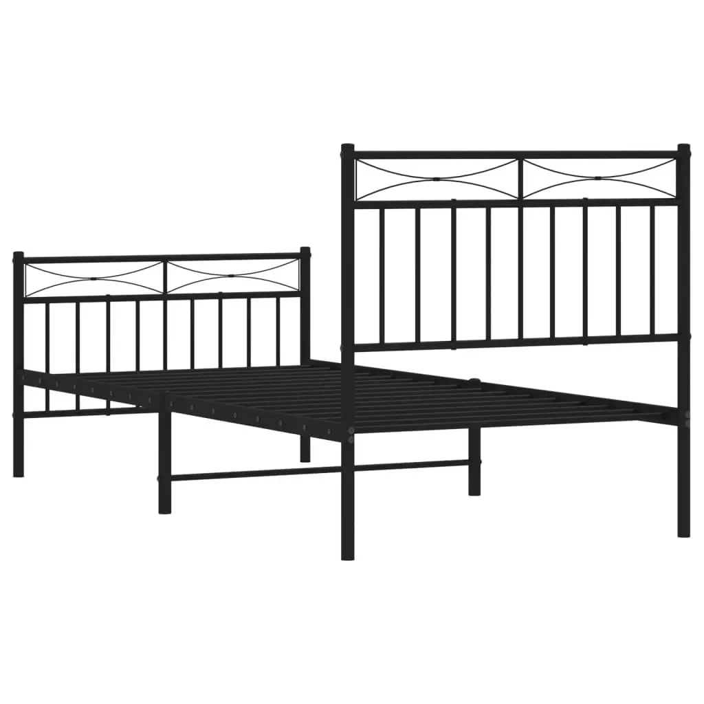 Metal Bed Frame 90x190 cm in Black