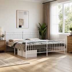 Your Perfect King Size Metal Bed Frame in White