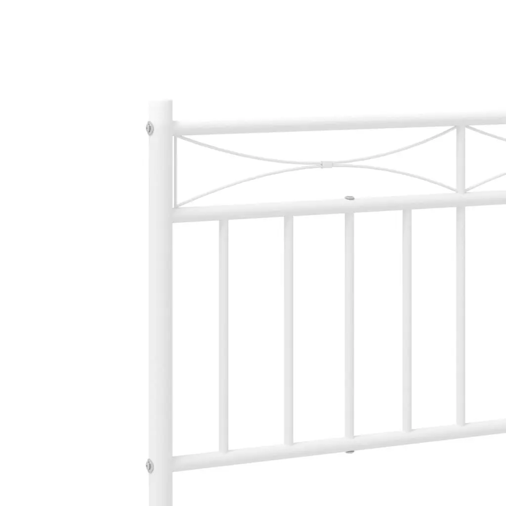 King Size Metal Bed Frame in White