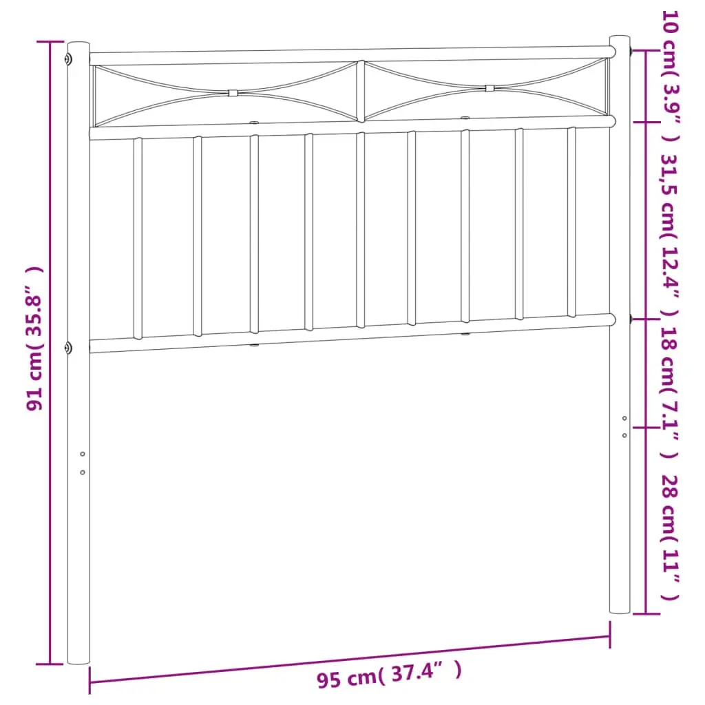 90cm Metal Headboard
