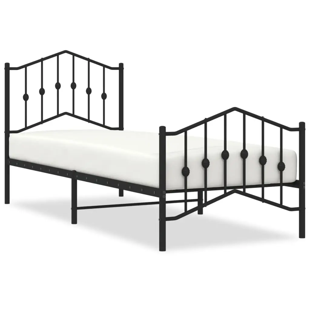 Metal Bed Frame 90x190 cm for Bedroom Comfort