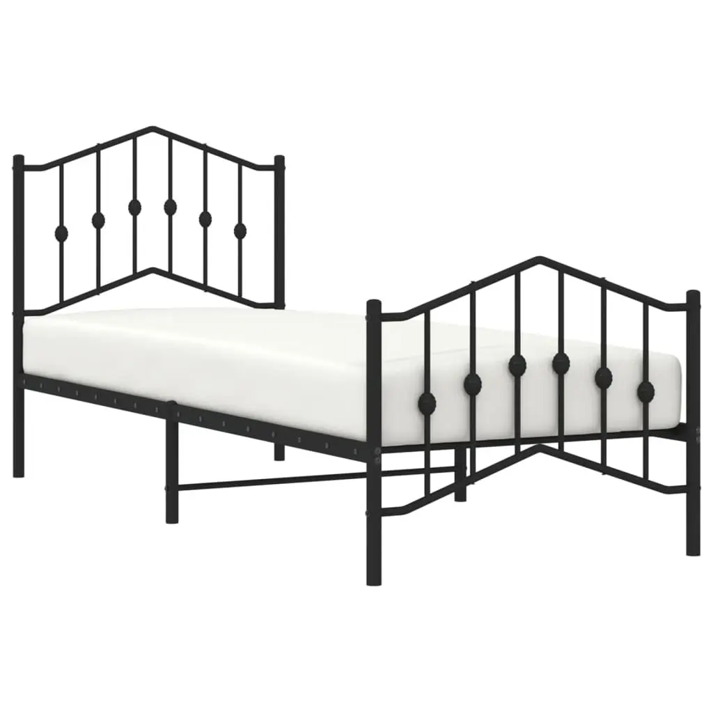 Metal Bed Frame 90x190 cm for Bedroom Comfort