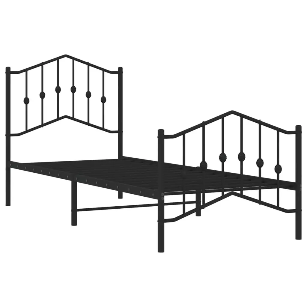 Metal Bed Frame 90x190 cm for Bedroom Comfort