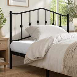 Metal Headboard Black 107cm Bedroom Bed Frame Header Stylish Design Support