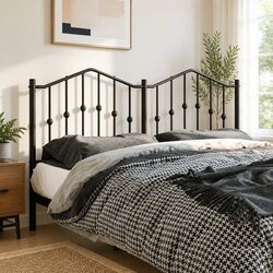 Metal Headboard Black 135cm Bed Frame Header Bedroom Furniture Sturdy Support