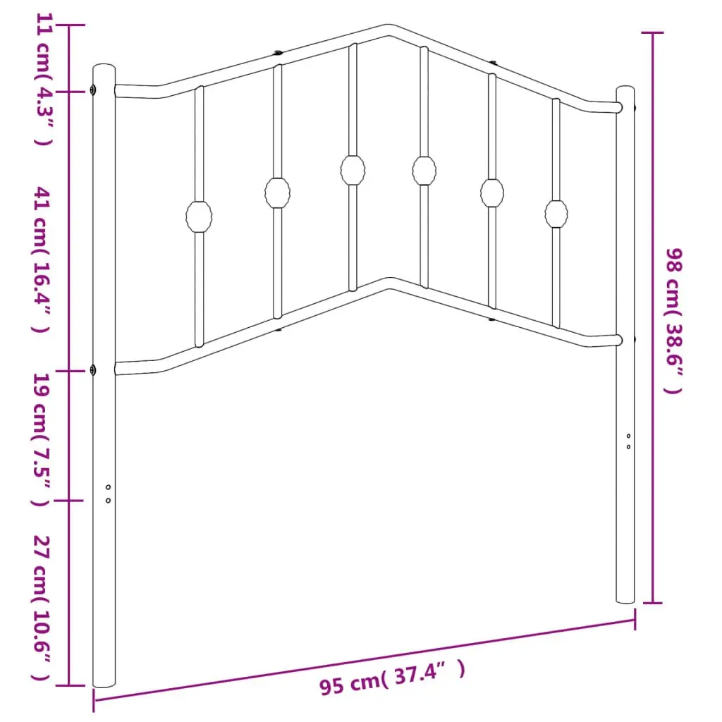 Metal Headboard 90cm Bedroom Bed Head Support Frame Sturdy Design