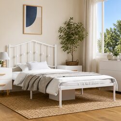 Your Stylish 135x190cm Metal Bed Frame with Headboard