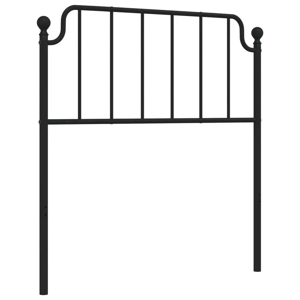 Metal Headboard Black 90cm Bed Head Steel Bedroom Furniture Round Tube Legs