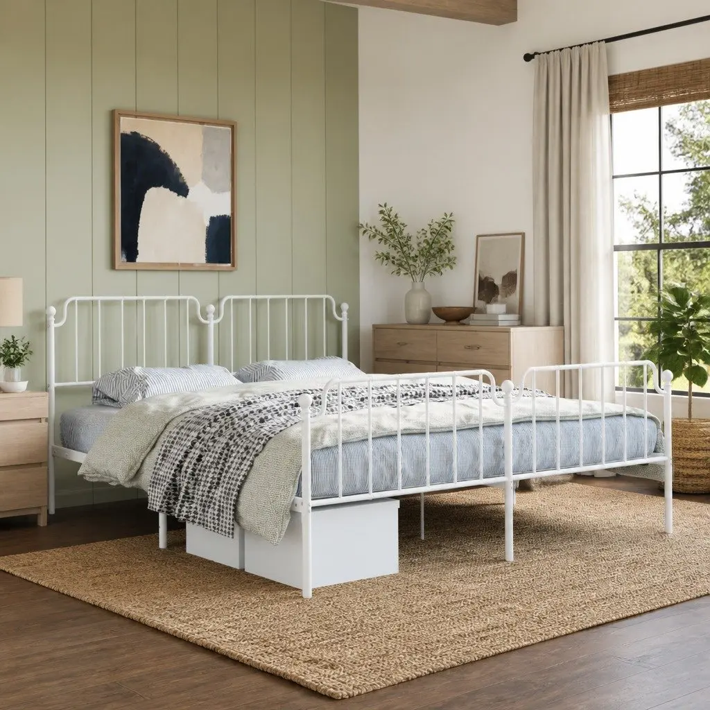 King Size Metal Bed Frame with Headboard