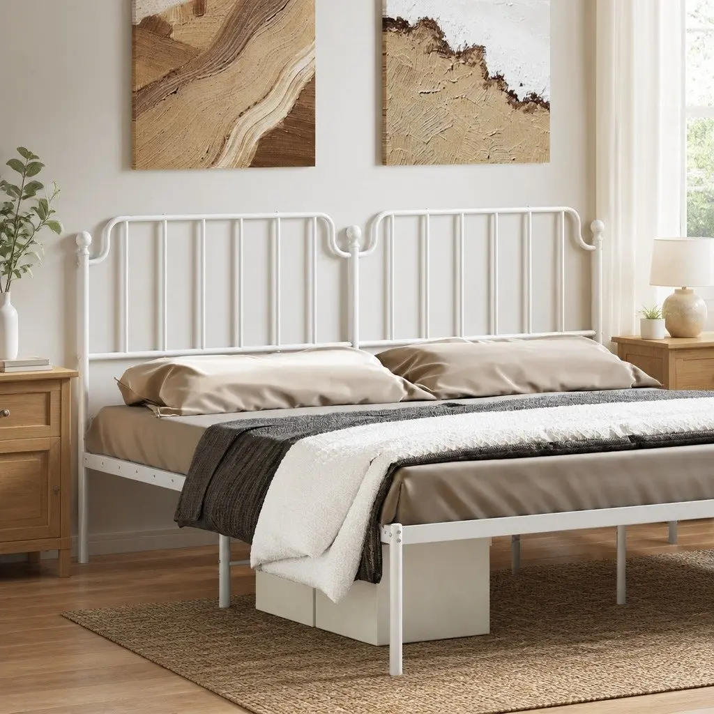 Metal Headboard White 180cm Bed Frame Head Board Support Bedroom Furniture