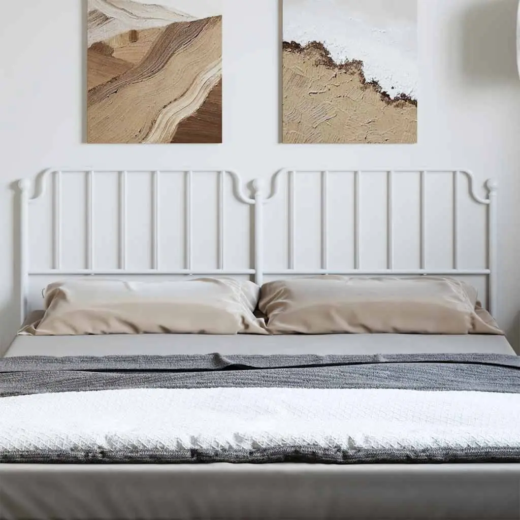 Metal Headboard White 180cm Bed Frame Head Board Support Bedroom Furniture