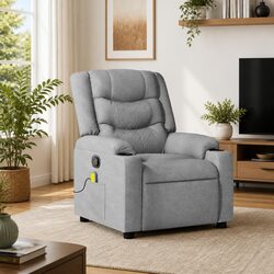 Friendly Grey Massage Recliner with Easy Controls