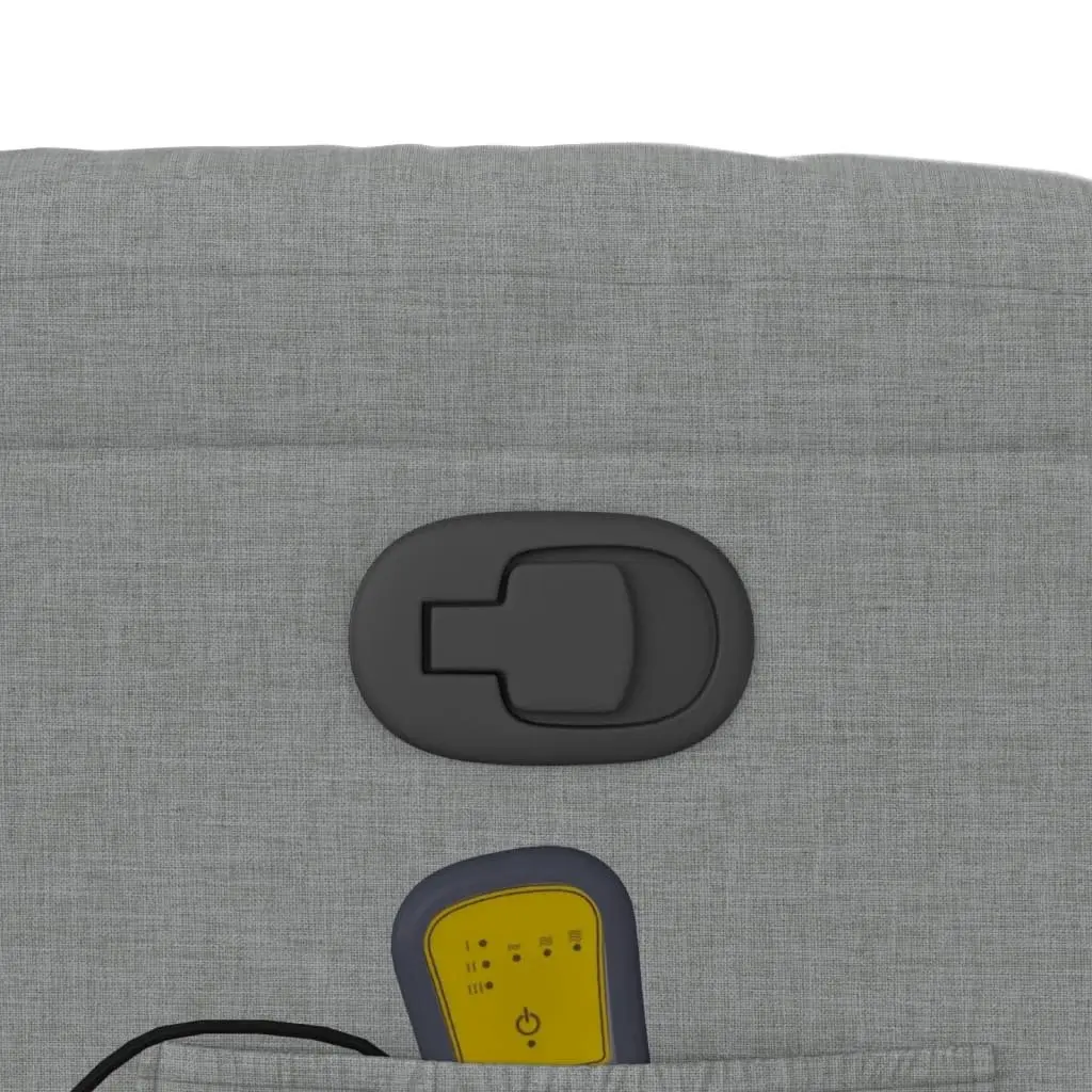 Massage Recliner Chair Manual Reclining Grey Fabric Vibration Footrest