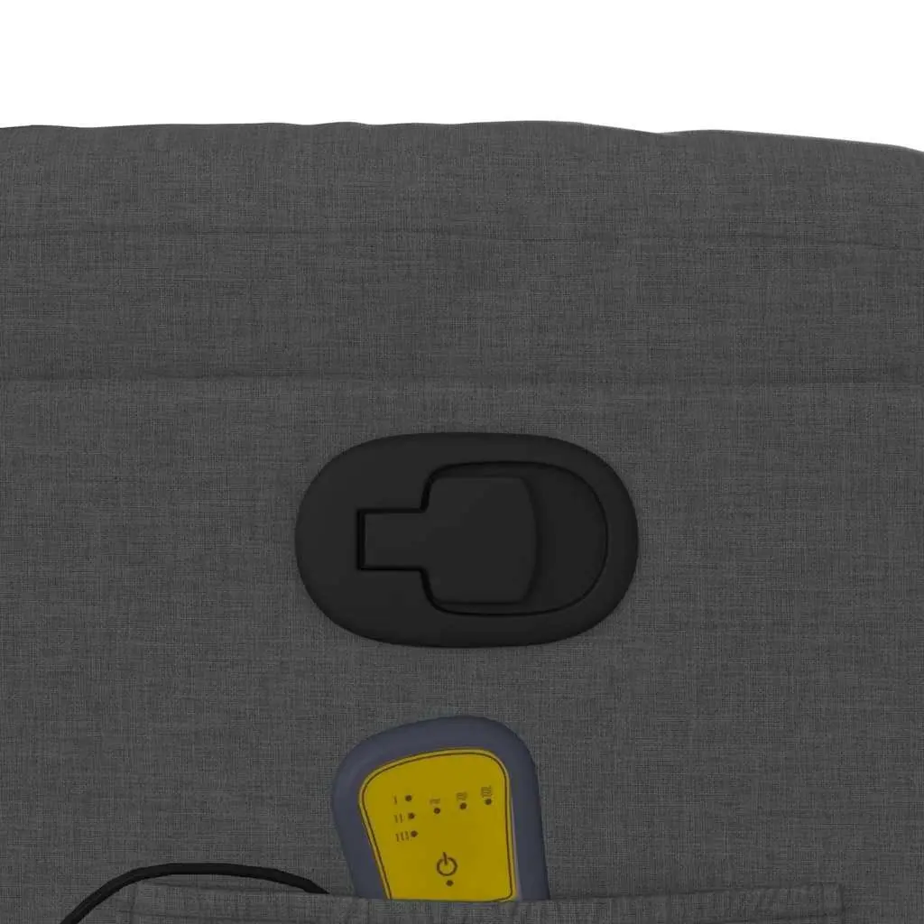 Massage Recliner Chair Manual Recline Grey Fabric 6 Points Vibration Armchair