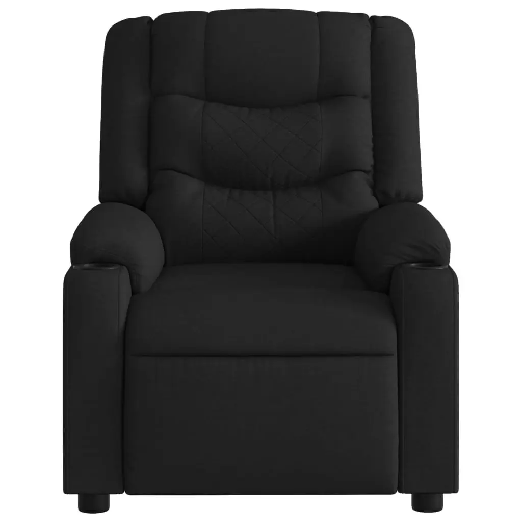 Massage Recliner Chair Black Fabric Manual Recline Armchair Lounge Seat